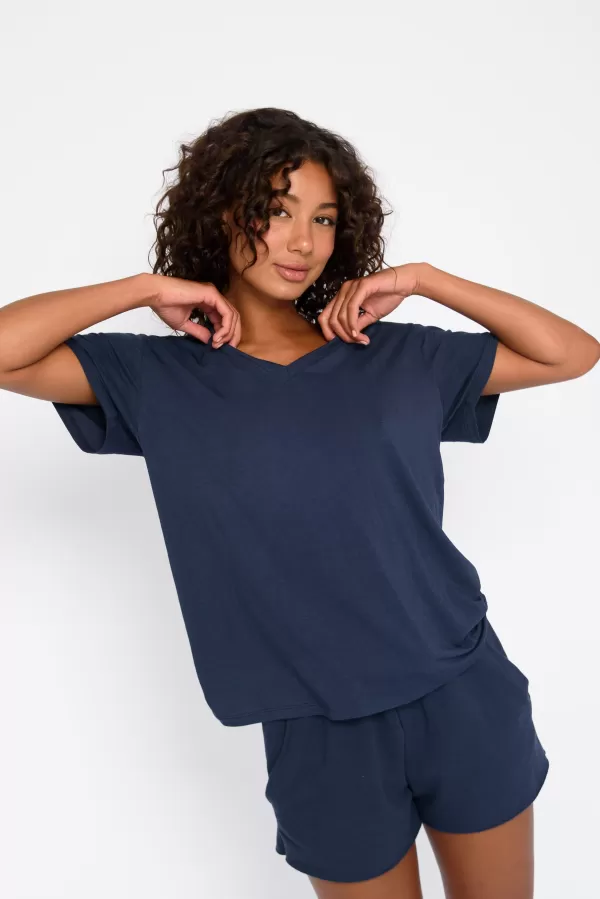 SKATIE Tops*Hubby Tee Navy