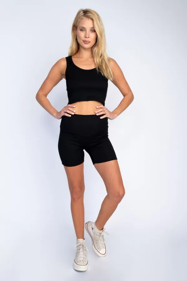 SKATIE Bottoms*Ribbed Bike Short Black