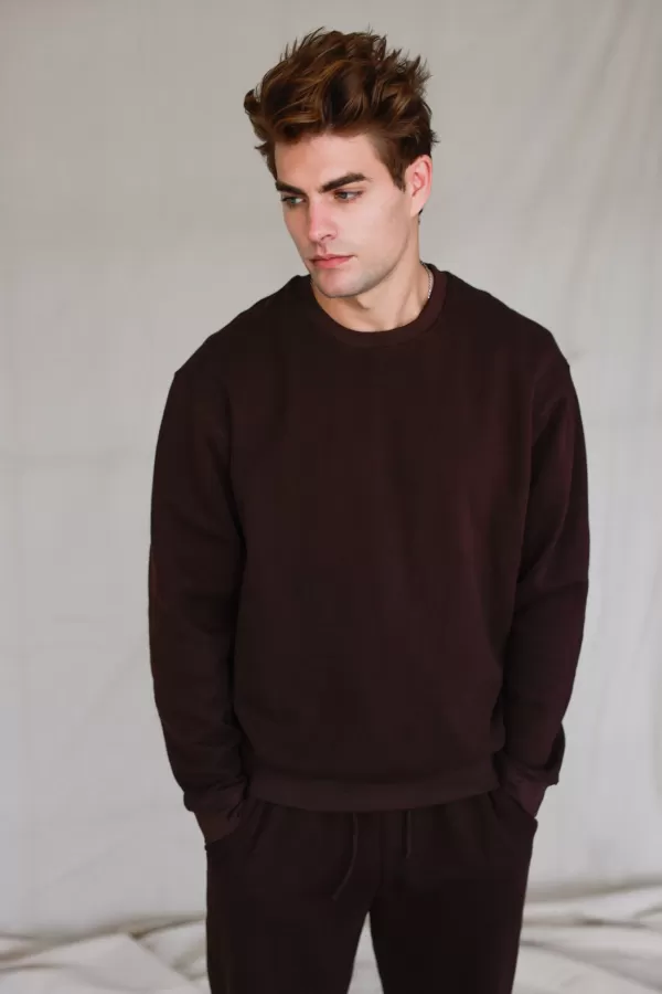 SKATIE Tops*Ultralux John Crewneck Chocolate